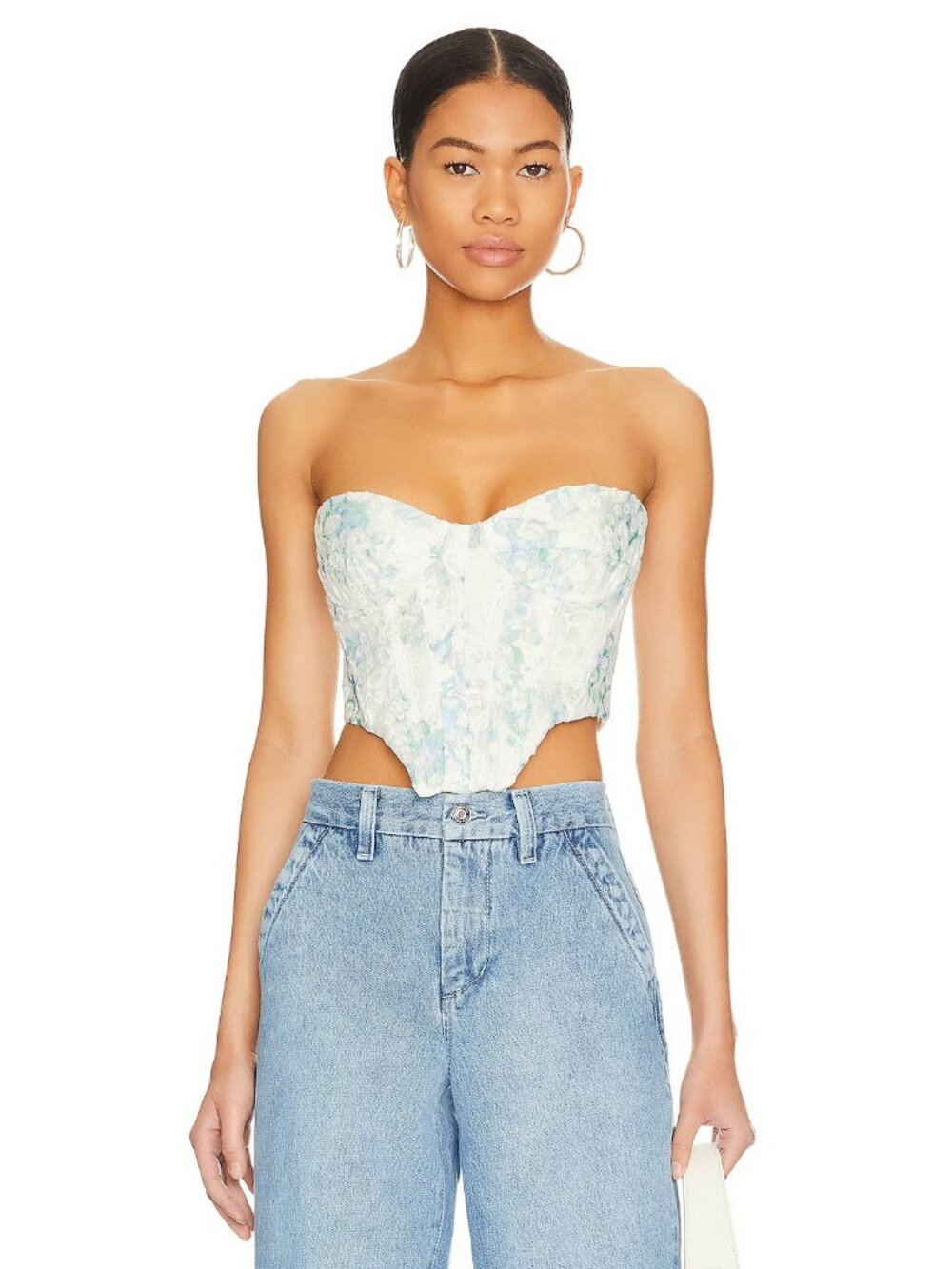 Bardot Lila Bustier Top in Water Floral